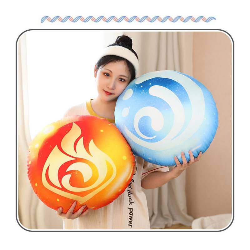 10/35/45cm Kawaii Genshin Impact Plush Pillow Slime Badge Cushion Genshin Impact Elemental Dolls Stuffed for Kids Boys Gifts