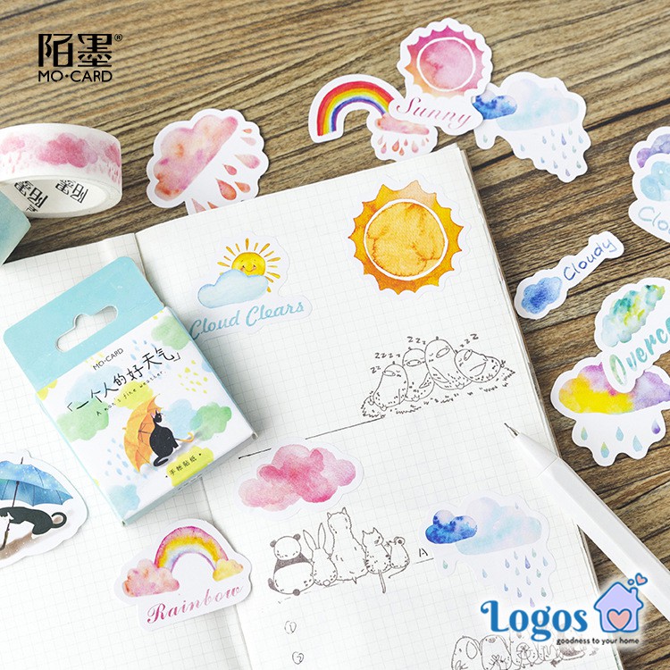 

Sticker Deco Weather Cuaca Awan Cloud Rain Scrapbook Bujo Jurnal Diary