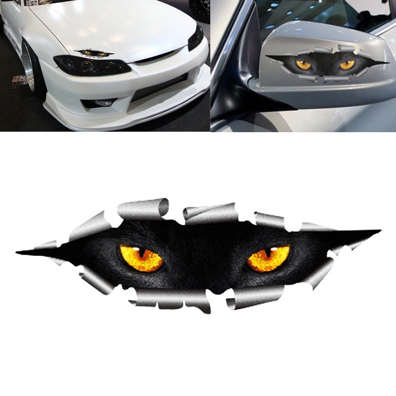 Stiker Mobil 3D Anti Air Desain Monster Yang Sedang Mengintip Kreatif Ukuran 210 x 55mm