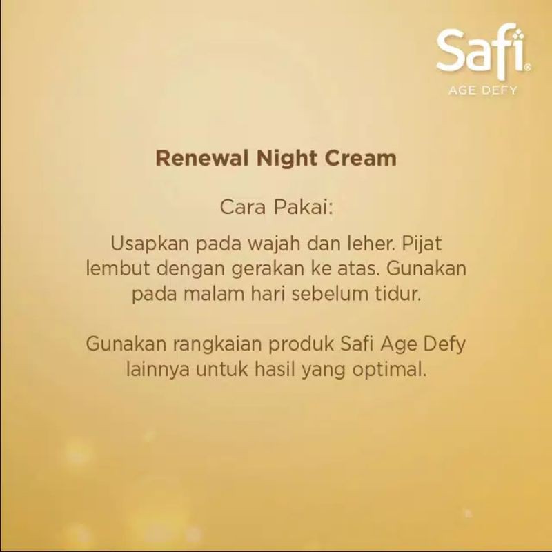 Safi Age Defy Renewal Night Cream 25gr