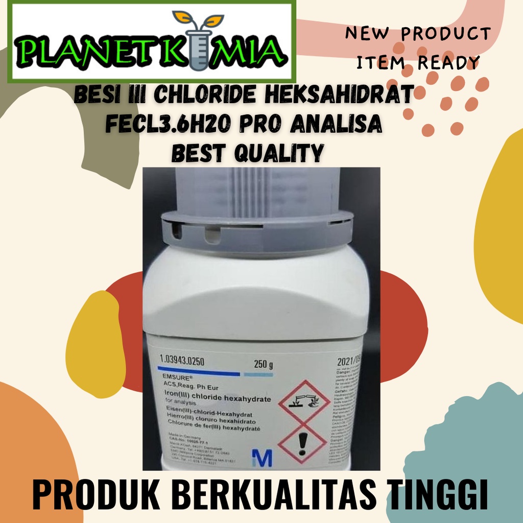 Besi III Chloride Heksahidrat / Besi III Chloride Hexahydrate / FeCl3.6H2O Pro Analisa 5 gram 10 gra