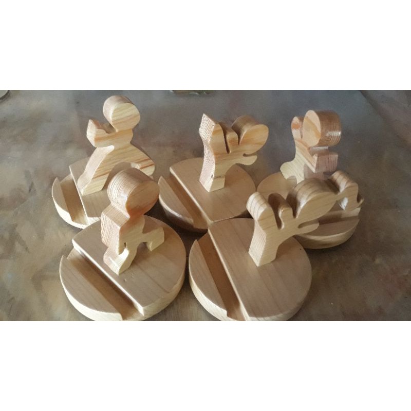sandaran hp kayu stand hp standing hp