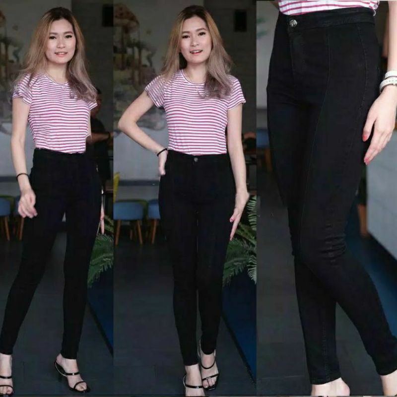 Celana Hw Hitam || Hitam Polos Size Jumbo [Soft Jeans]