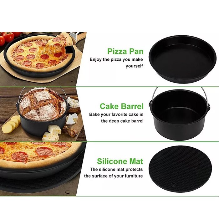 Satu Set Alat Masak Perlengkapan Air Fryer 7 in 1 Anti Lengket Bahan Silikon
