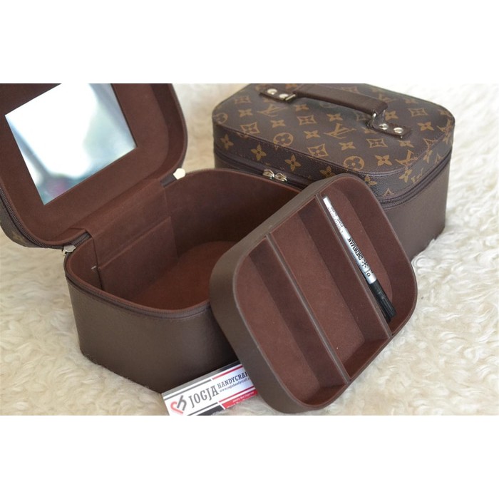 akaz organizer Makeup Pouch - Tas Tempat Kosmetik Cantik Motif LV Mono - Beautycase kekinian