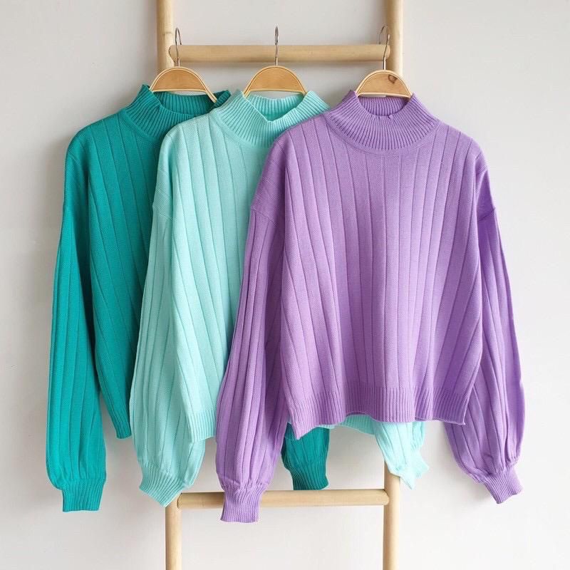 ATASAN RAJUT//TURTLENECK RAJUT BUBLE OVERSIZE / TURTLENECK KNITWEAR ARSYILLA PUFFY