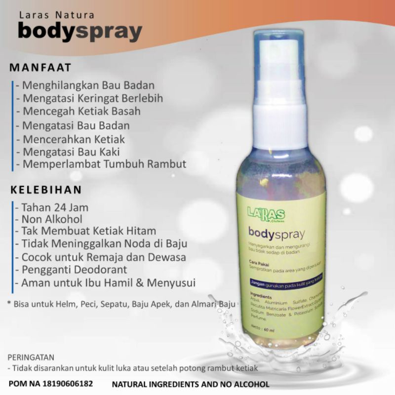 [BPOM &amp; BISA COD ] Deodorant Spray Alami Giza Beauty Anti Bau Badan Penghilang Keringat berlebih dan Bau Ketiak