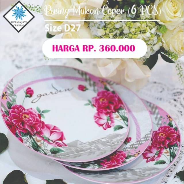 Piring Makan Keramik Ceper 1set 6pcs Piring Keramik