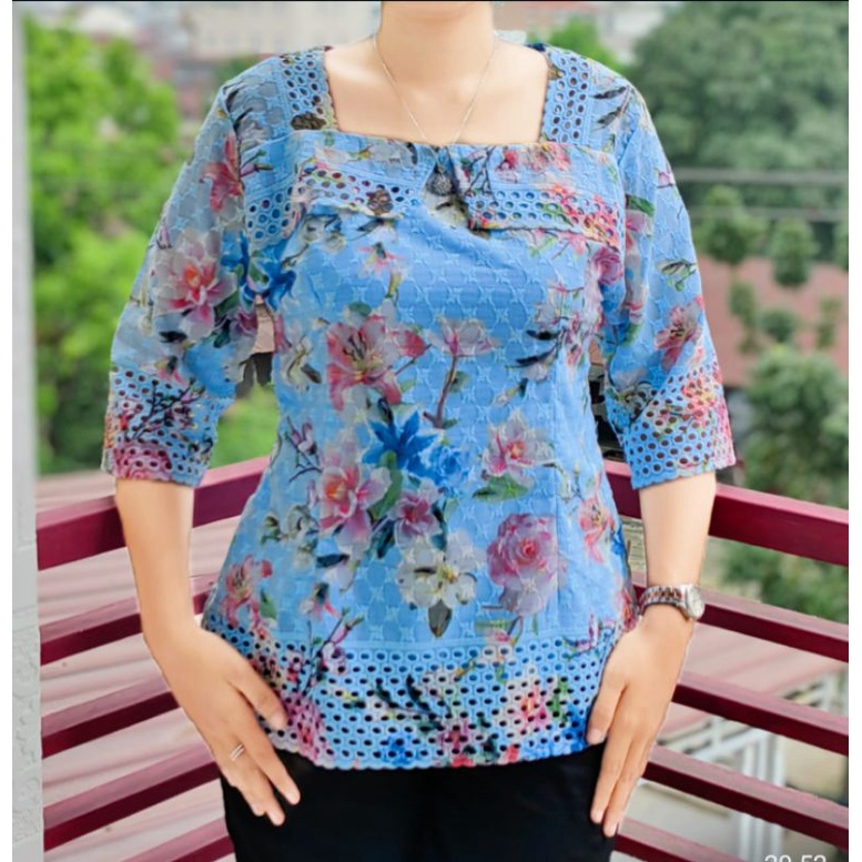 blouse atasan katun bolong bangkok