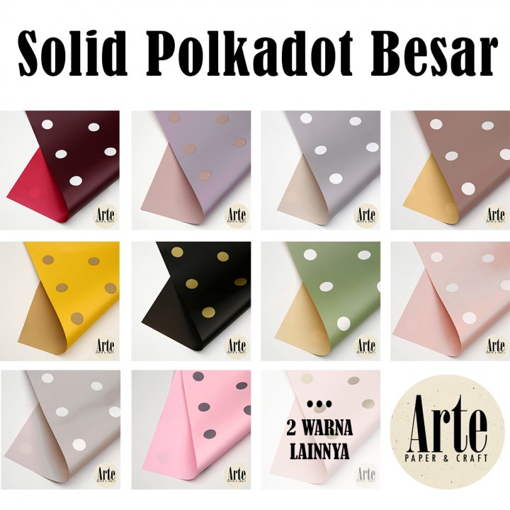 20 Lembar Solid Polkadot Besar Kertas Buket Korea Bunga Flower Wrapping Paper Kado Arte Grosir Jakarta P.XXY-005