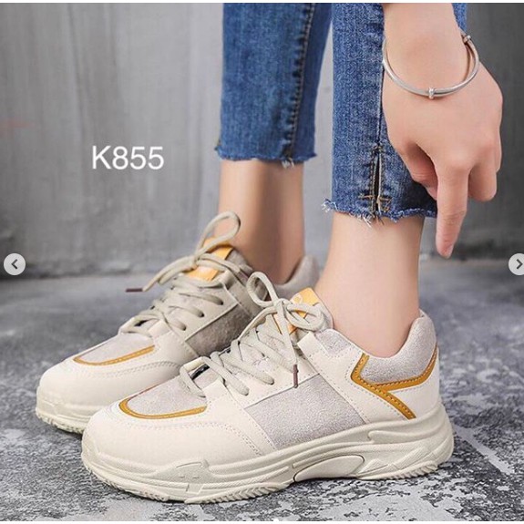 Sepatu wanita import sneakers tali K855