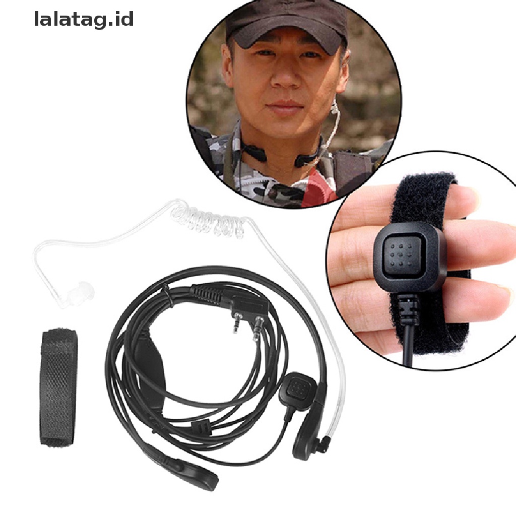 (lalatag) Headset Earpiece PTT Akustik Dengan MIC Tenggorokan Untuk Walkie Talkie