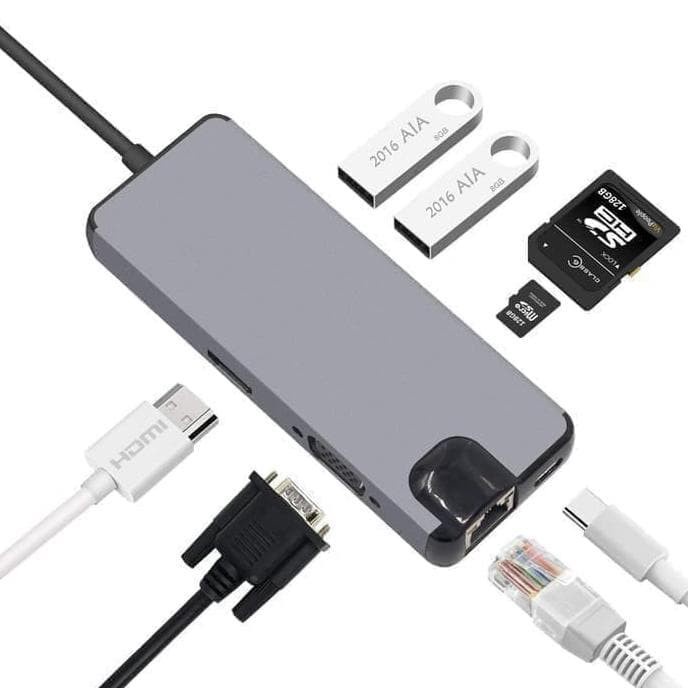 Type-C to HDMI,LAN Gigabit 8in1 Adapter