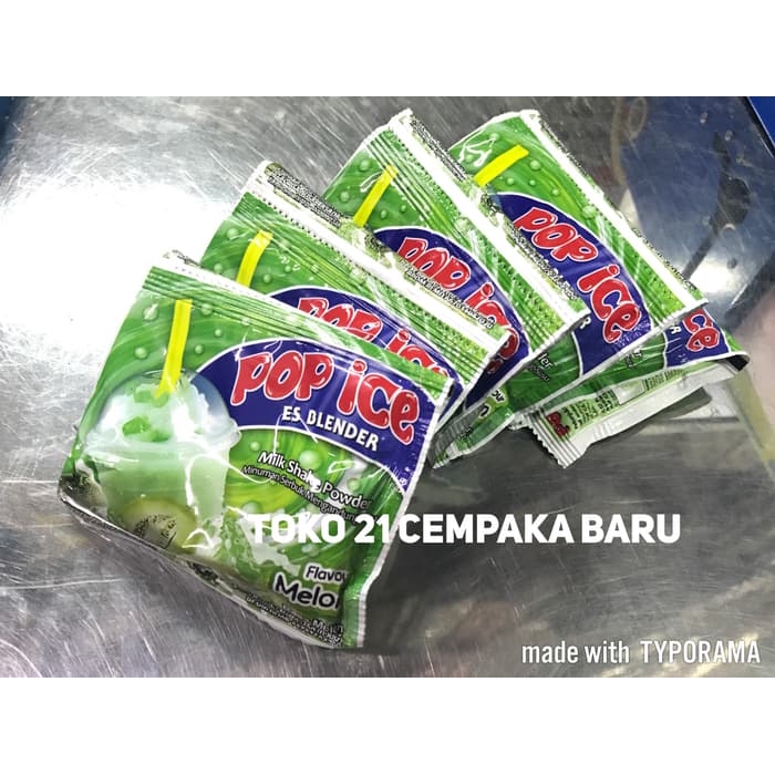 

Pop Ice Rasa Melon 1 Renceng isi 10 Sachet | Es Blender Milk Shake Pop Ice Melon Murah Promo