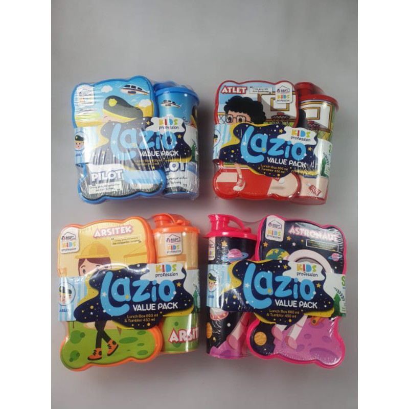 Kotak Makan Set Botol Minum / Tempat Makan Set Biggy Lazio / Lunch Box Biggy Lazio