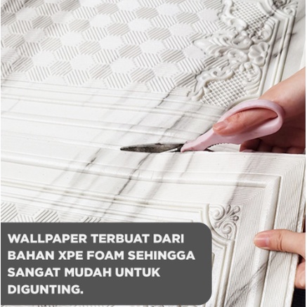 WALLPAPER DINDING 3D FOAM PUTIH PINTU WALLFOAM UKURAN 70X90