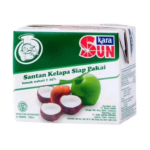 Sun Kara Sunkara Santan Santen Kelapa  Cair Instan 200ML 200 ML