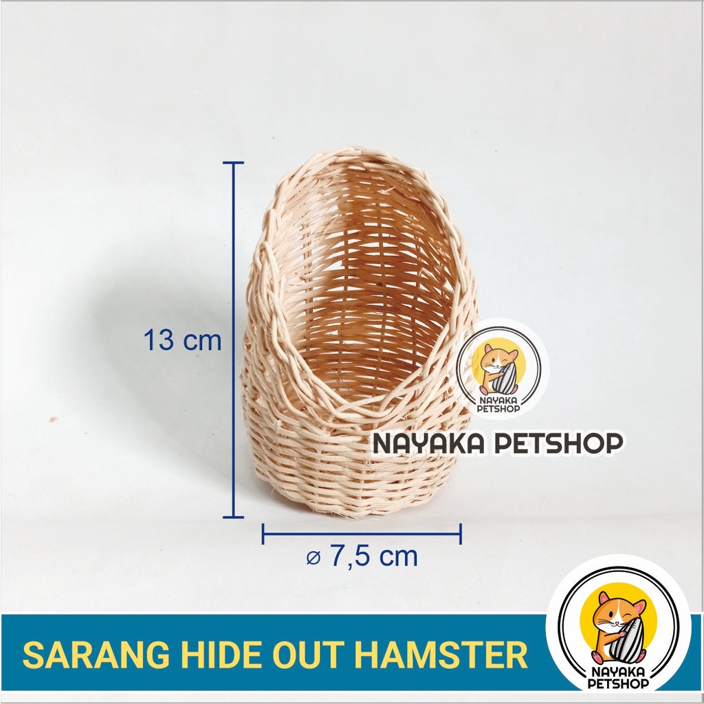 Sarang Rotan Hamster Hideout Hide out Hamster Mini Bed Sugar Glider Tempat Tidur Ranjang Tupai