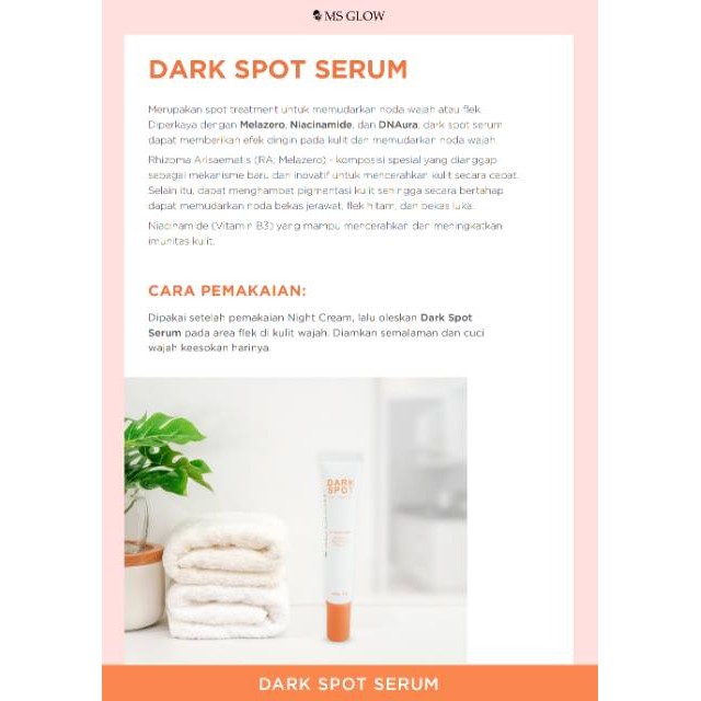 MS glow Dark Spot Serum Flek &amp; Noda Hitam Original MSGlow Darkspot Terbaru Termurah