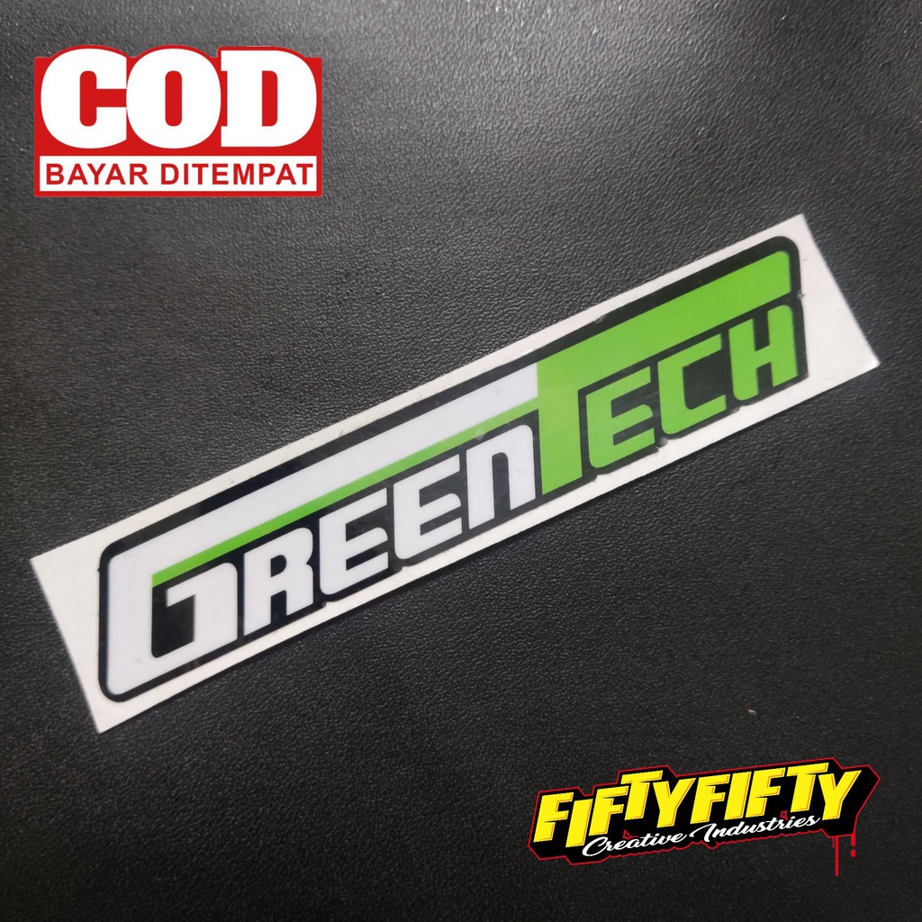 Stiker Print Cut GREENTECH Stiker Printing Laminasi Glossy Tahan Air Stiker Motor Mobil Helm Sudah Membentuk Pola Desain