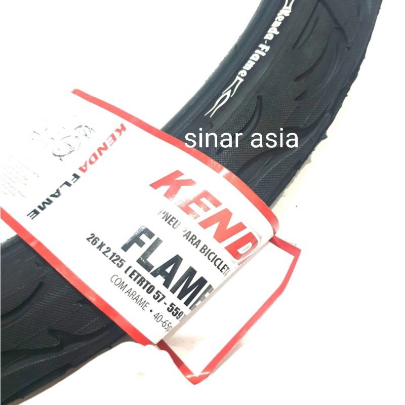 Ban luar sepeda MTB 26 x 2.125 Kenda Flame ( kembang halus)