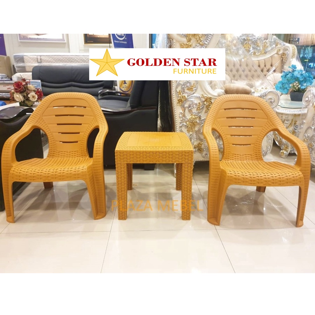 SET Kursi Teras Plastik Olymplast ( 2 Kursi + 1 Meja ) OL509 MURAH