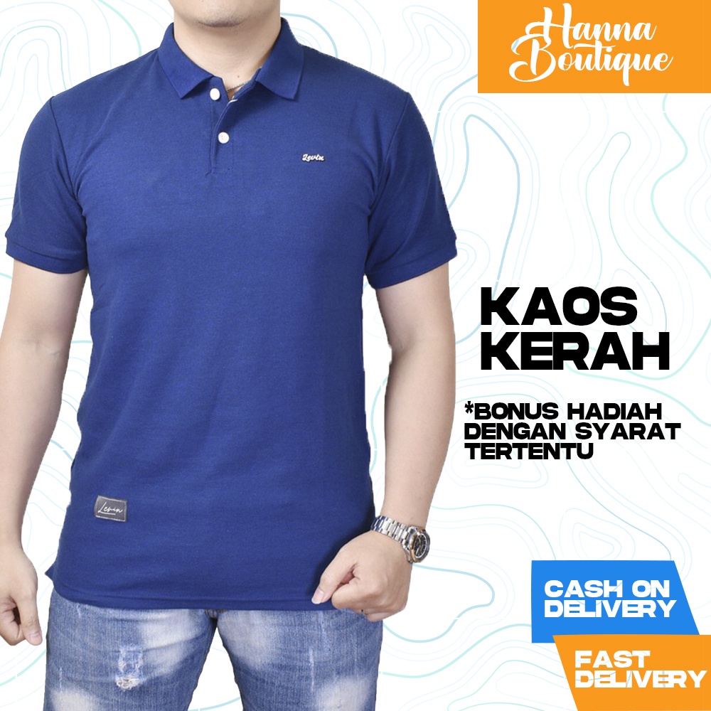 Jual Baju Kaos Polo Shirt Krah Kerah Berkerah Pria Men Dewasa Lengan Pendek Bahan Katun Premium