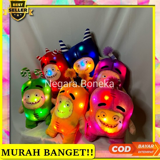 Boneka Import Karakter Kucing Lucu Hello Catty Close Eyes - 55Cm Boneka Oddbods Led Dapat Menyala Ba