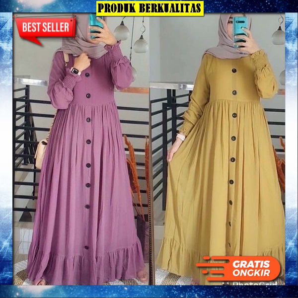 Baju Gamis Bju Muslimah Elegan Terbaru 2023 Import Premium Mewah Jumbo Remaja Games Pesta Kondangan 