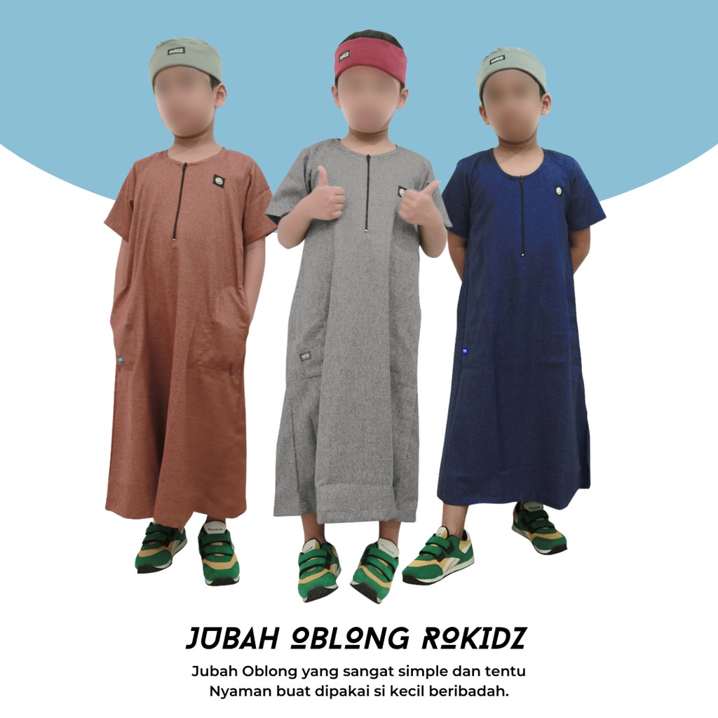 JUBAH OBLONG ANAK ROKIDZ - JUBAH ANAK LAKI LAKI - JUBAH ANAK COWOK MURAH ROSAL KUALITAS PRODUK