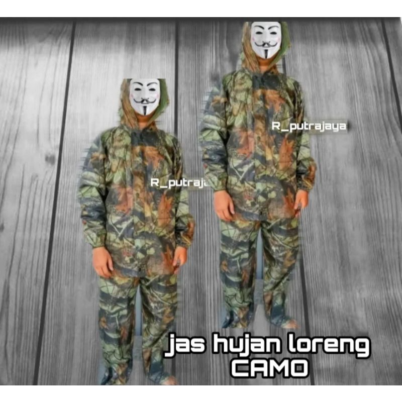 Jas hujan motif loreng camo perbakin / jas hujan setelan / jas hujan motor / ringkut