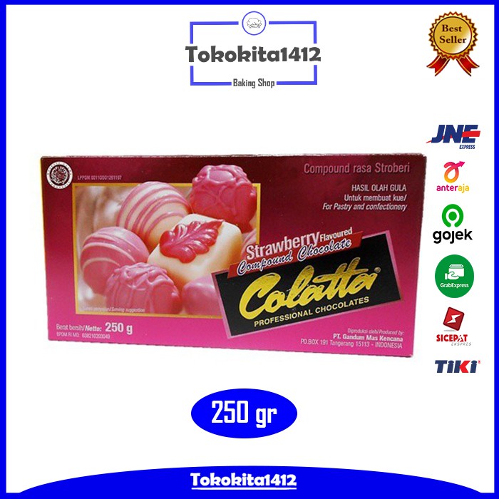 COLATTA Strawberry Compound Chocolate Coklat Batangan 250 gr