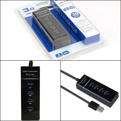 USB 3.0 HUB 4 Port High Speed Adapter 5Gbps With Led 30cm Cable