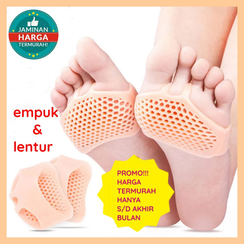 1 Pasang Insole Silicone Jepit Anti Slip / Bantalan Kaki Depan Silikon