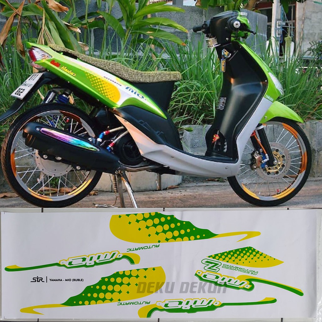 Striping mio sporty thailand mio smile variasi stiker mio buble mio bintik hijau