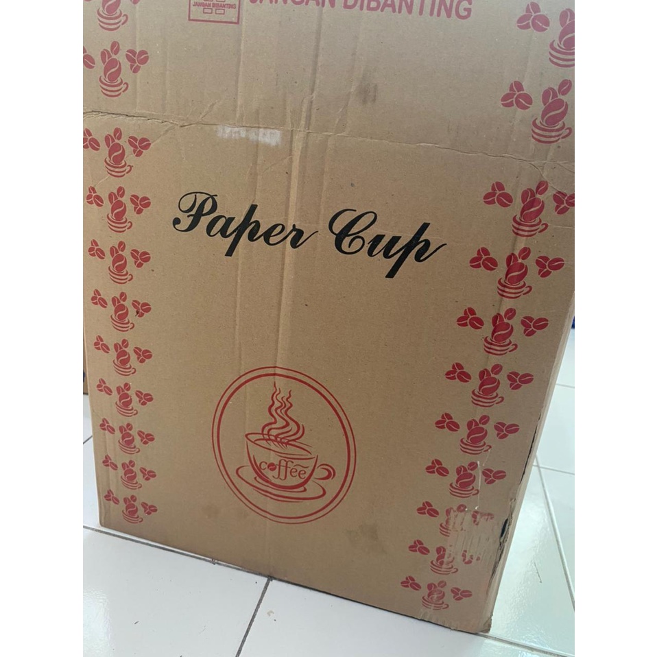 GELAS KERTAS/PAPER CUP/GELAS KOPI KERTAS/GELAS KOPI MURAH MOTIF TERMURAH 1 DUS 1000 PCS GROSIR