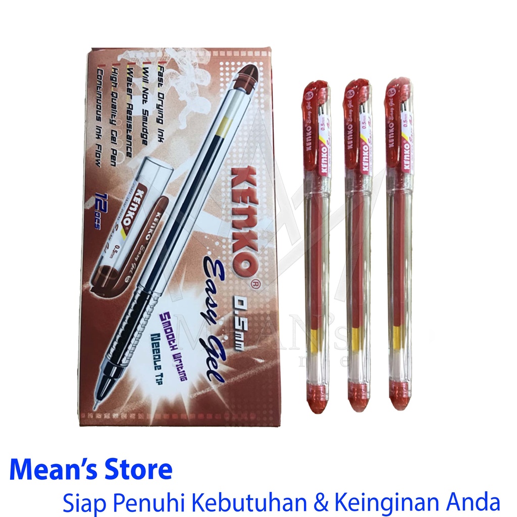 

H7Y Pen Kenko Easy Gel 0.5mm / Pulpen Gel Kenko / Easy Gel Hitam, Biru