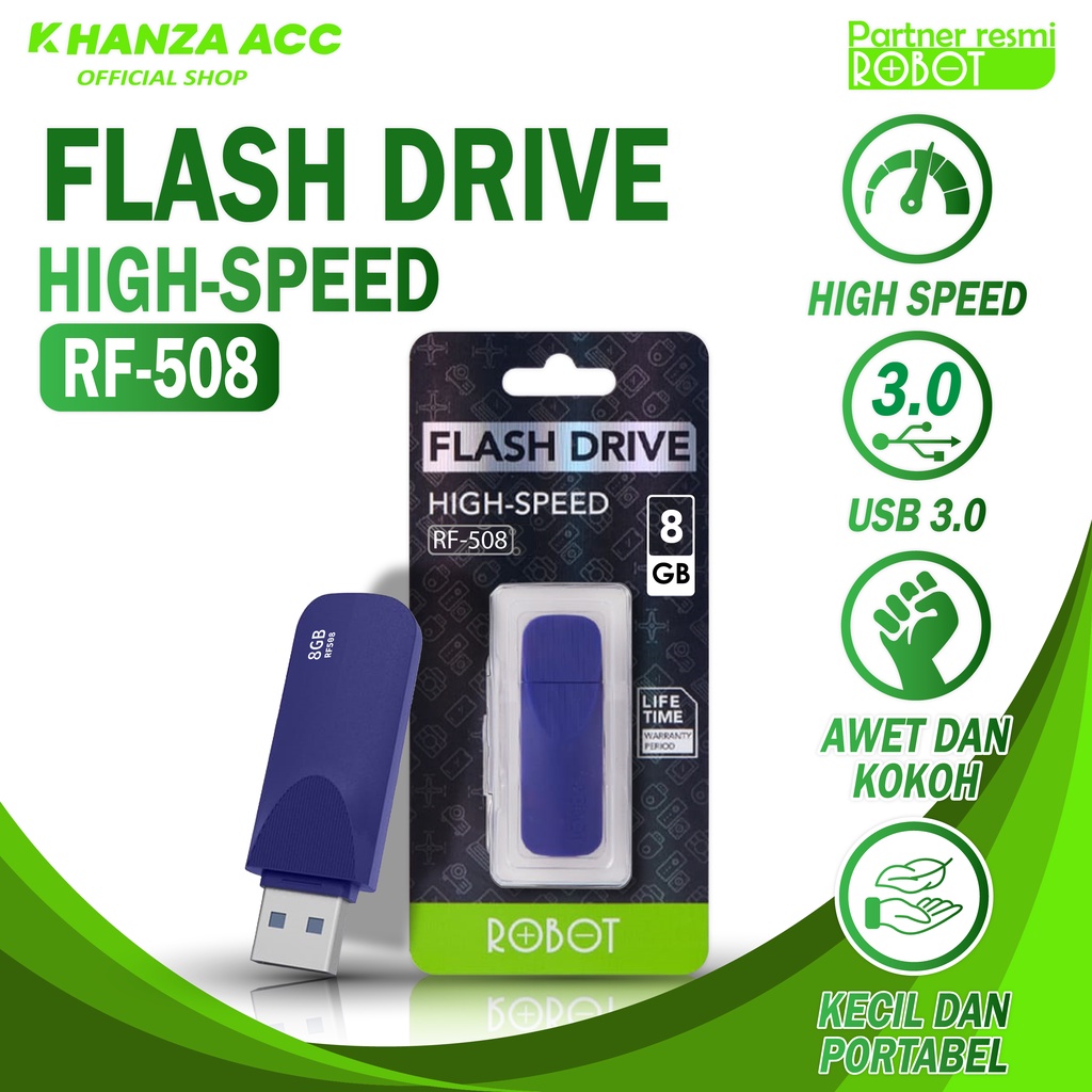 KHANZAACC FLASHDISK ROBOT 8GB RF508 / 16GB RF516 Compatible for All Windows