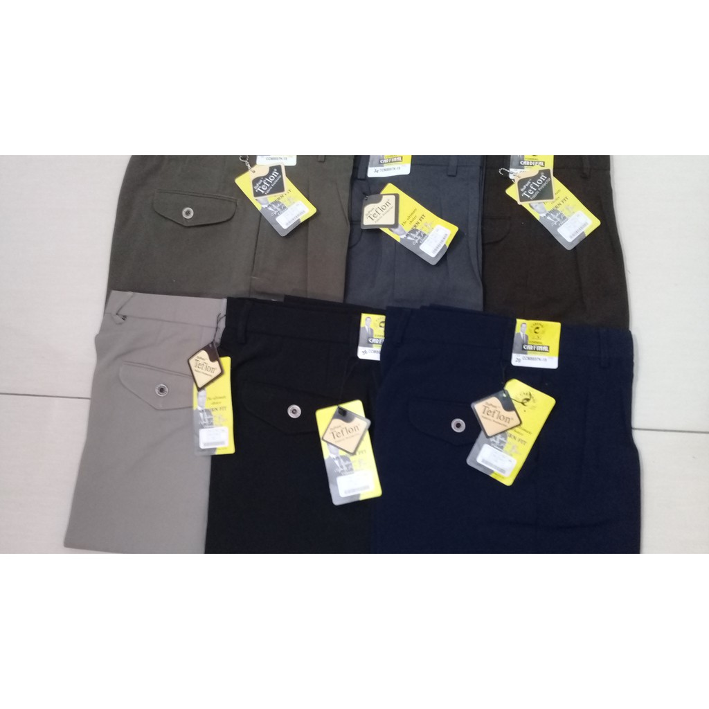 Celana Panjang Pria Formal Standart Reguler Kerja Kantor size 27-38 Bahan Kain Teflon Murah Nyaman