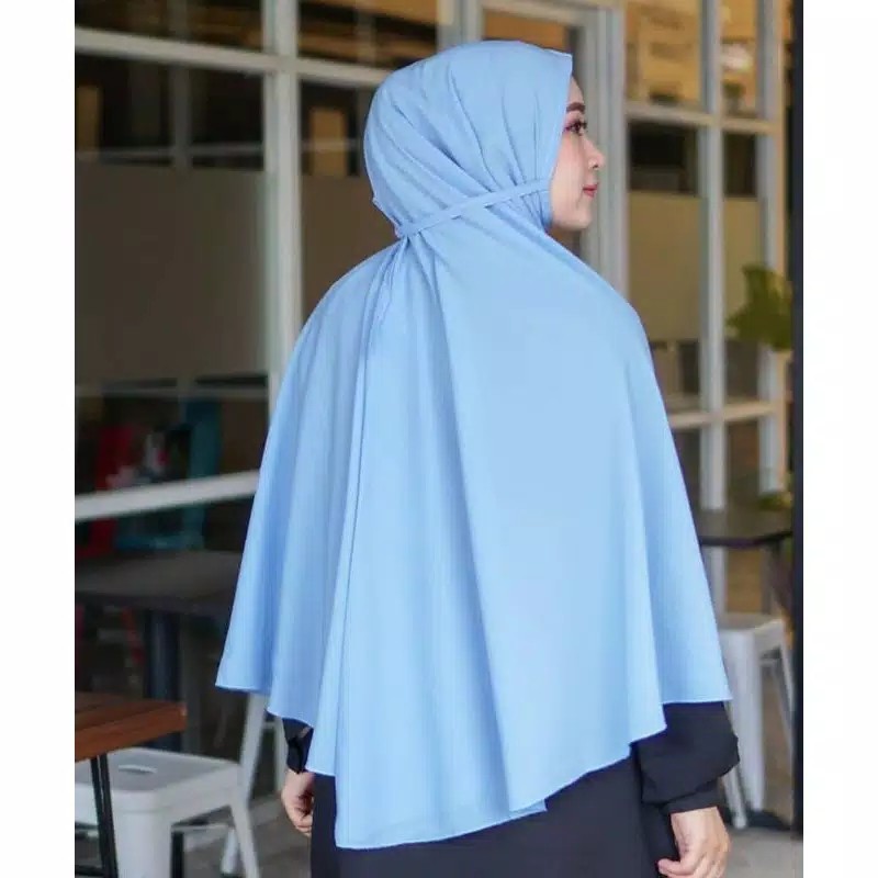 Bergo maryam jumbo moscrepe / khimar/ kerudung syari / jilbab syari / hijab syari / jilbab moscrepe