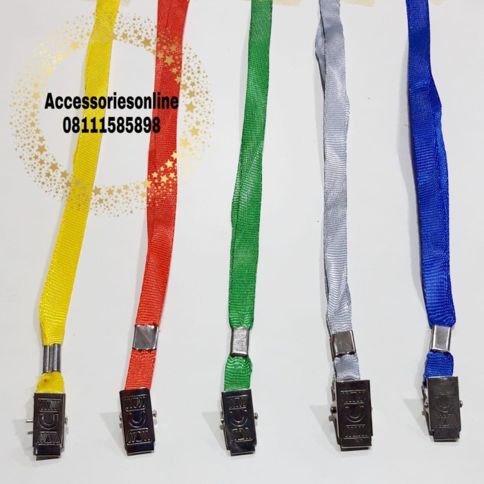 

Dijual Tali Id Gantungan Lanyard 1Cm Kilat Polos Model Jepit Per 100 Pc Hot Sale