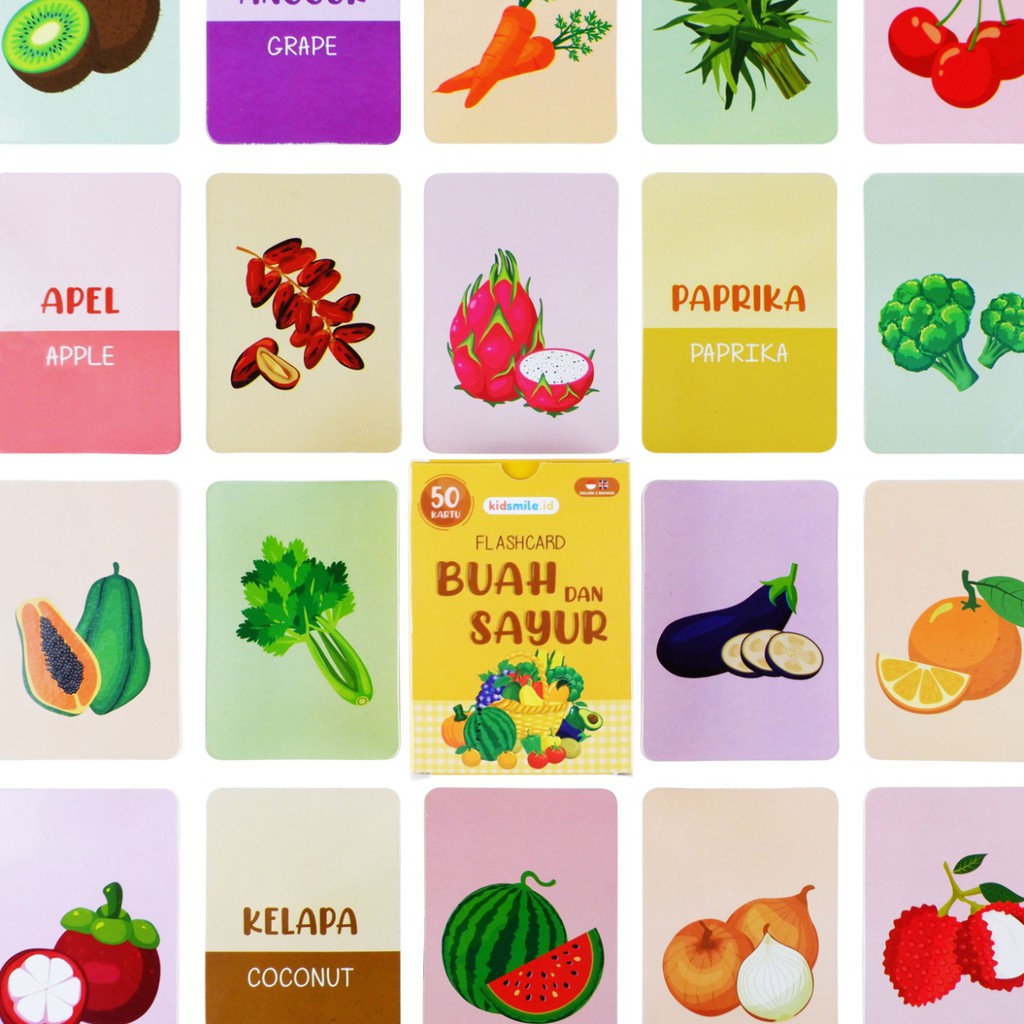 Flash Card Kidsmile BUAH SAYUR Mainan Edukasi Anak Flashcard Anak Flash Card Anak Flashcard Kidsmile