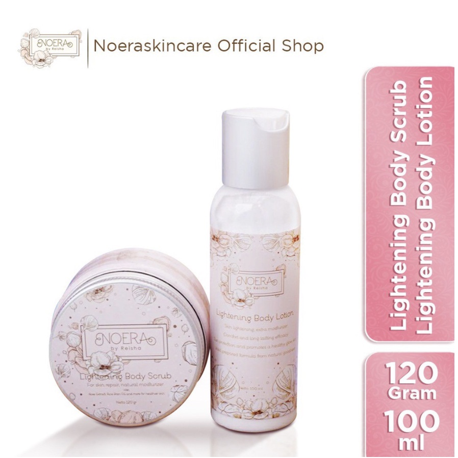 Noera Lightening Body Lotion Scrub BPOM - Reisha Glow