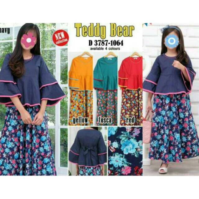 COUPLE Gamis TEDDY BEAR Dewasa Baju TEDDY BEAR Dress TEDDY BEAR Gamis Murah Gamis Cantik Gamis Katun