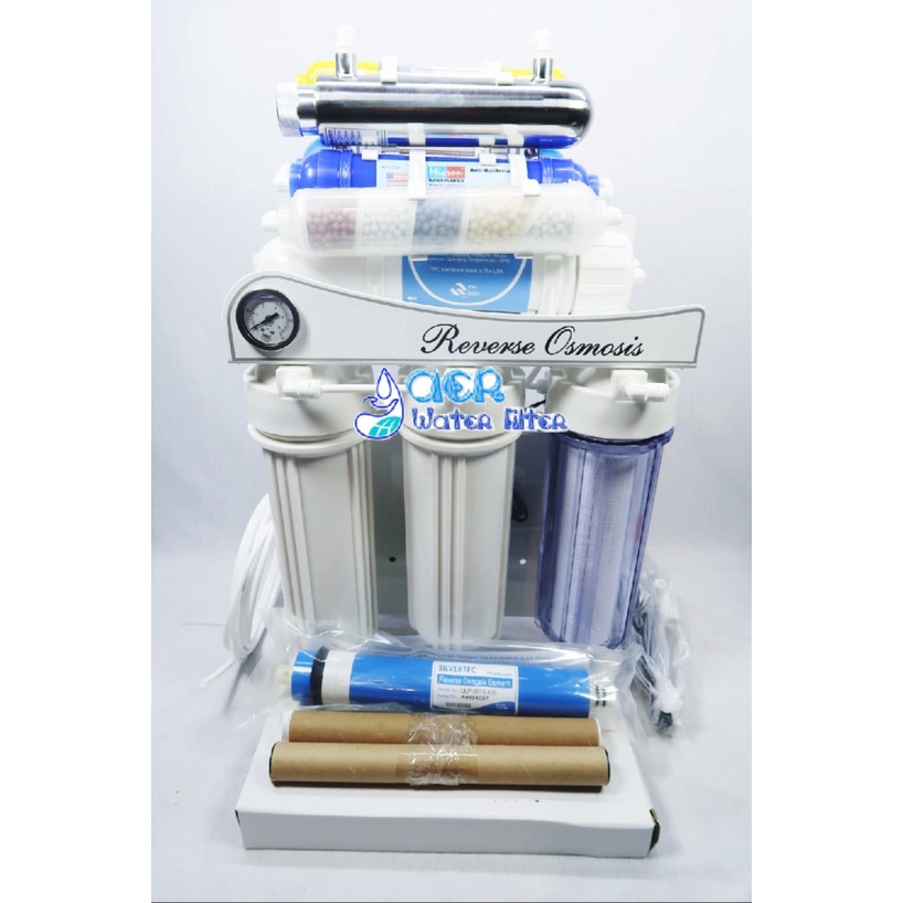 Jual Mesin Filter Air Minum RO 10 STAGE 100 GPD + UV +Alkali Indonesia