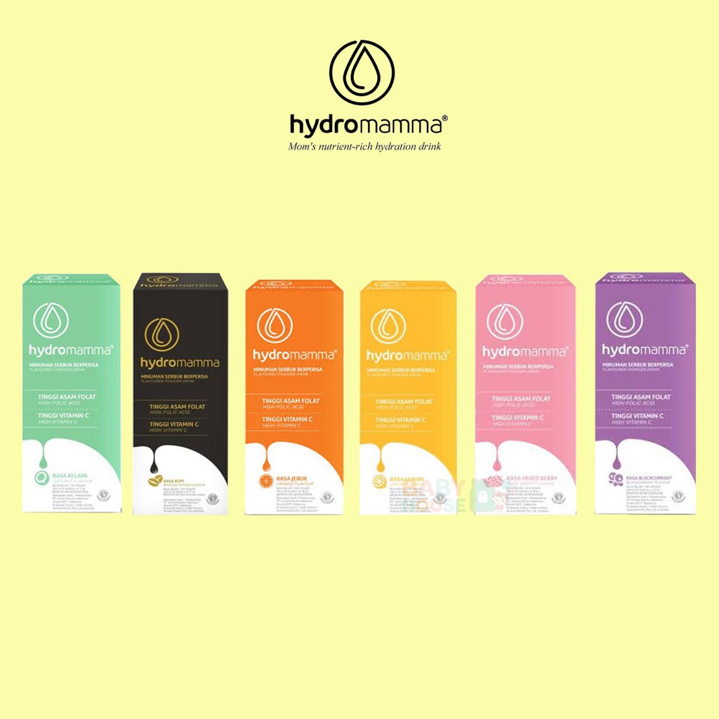 Hydromamma Asam Folat All Varian Mix Berries Blackcurrant Lemon Orange Coconut Coffee Hydromama
