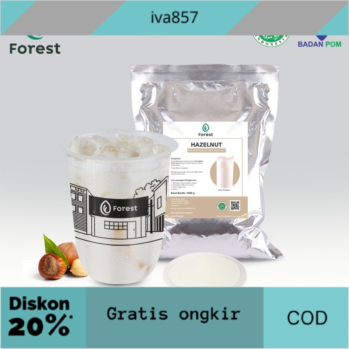 

PROMO Bubuk Minuman HAZELNUT Powder - FOREST Bubble Drink - POWDR+BUBLEWRAP GRATIS ONGKIR
