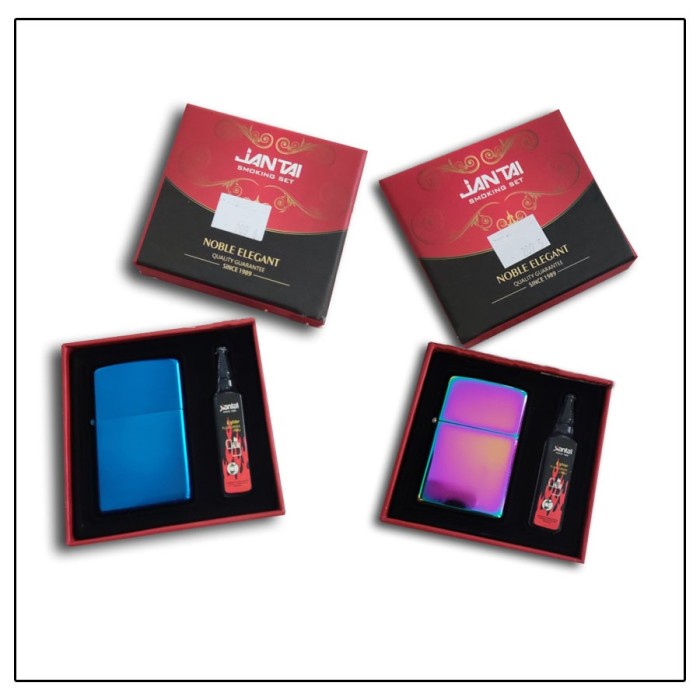 Korek Api Zippo Set Plus Minyak Zippo Siap Pakai Glossy - Gold