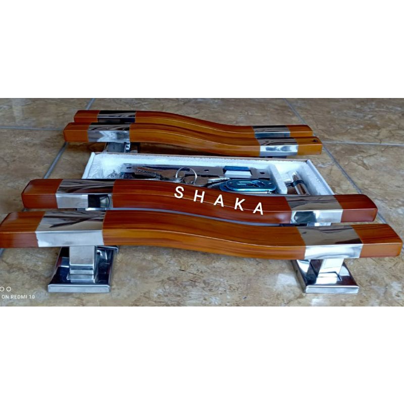 Handle pintu rumah stainless minimalis tarikan pintu rumah 4pcs 33cm 45cm set kunci pintu gagang pin