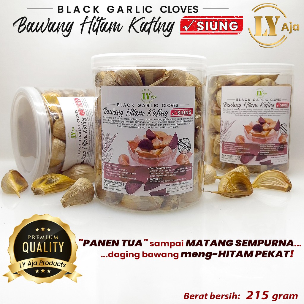 Bawang Hitam Kating SIUNG 215 Gram Black Garlic Cloves LY Aja 215 Gr